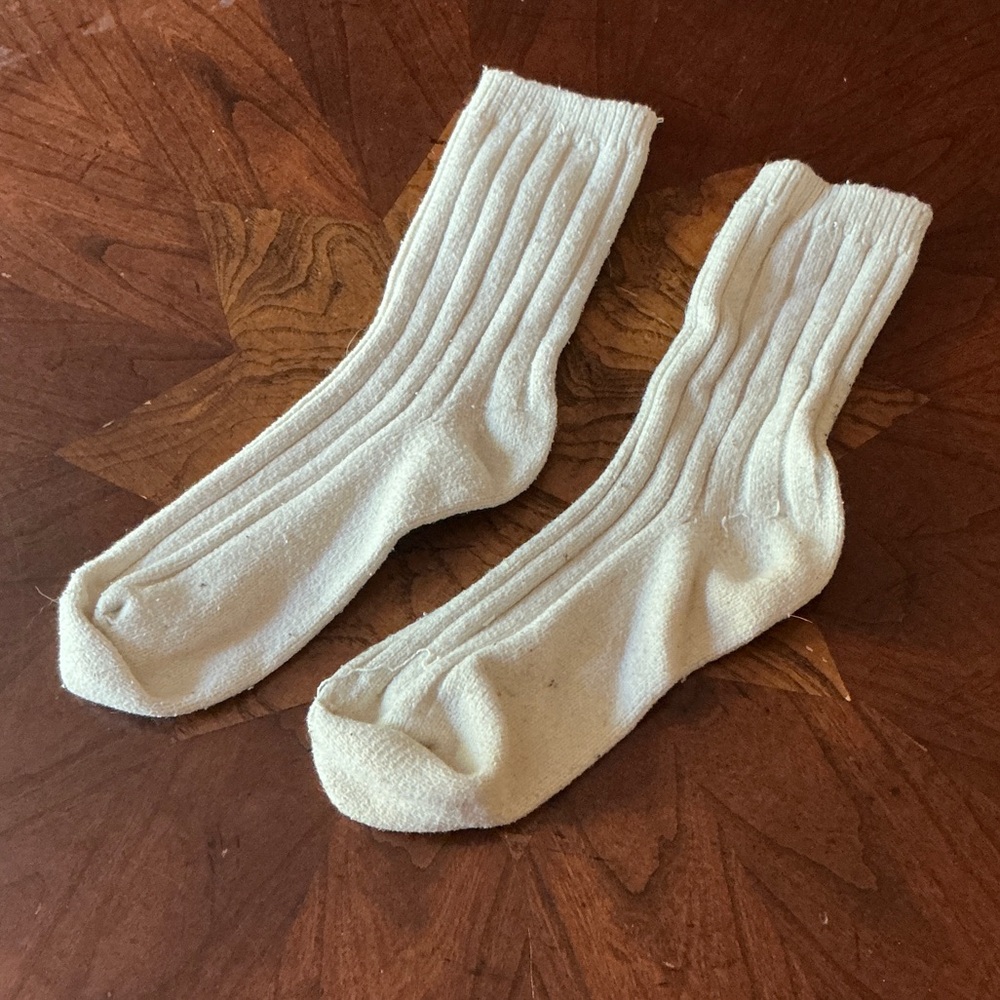 Basic Editions White Ribbed Men's Socks - Picture 2 of 2
